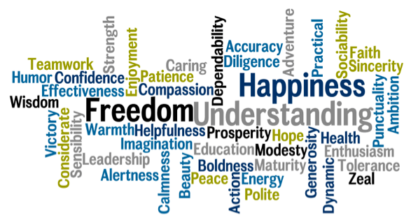 Word Cloud of Values