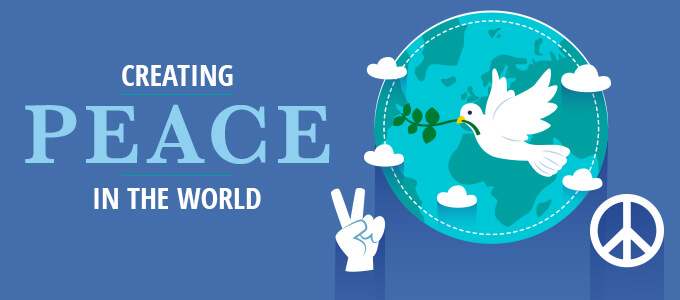 Creating Peace in the world horizontal banner