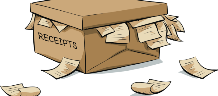 Storing receipts in shoe boxes