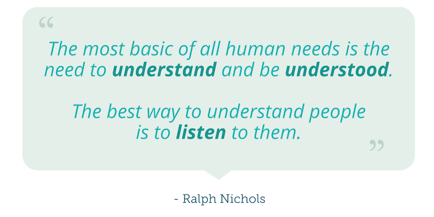 Leadership and listening quote by Ralph Nichols - effective leadership communication