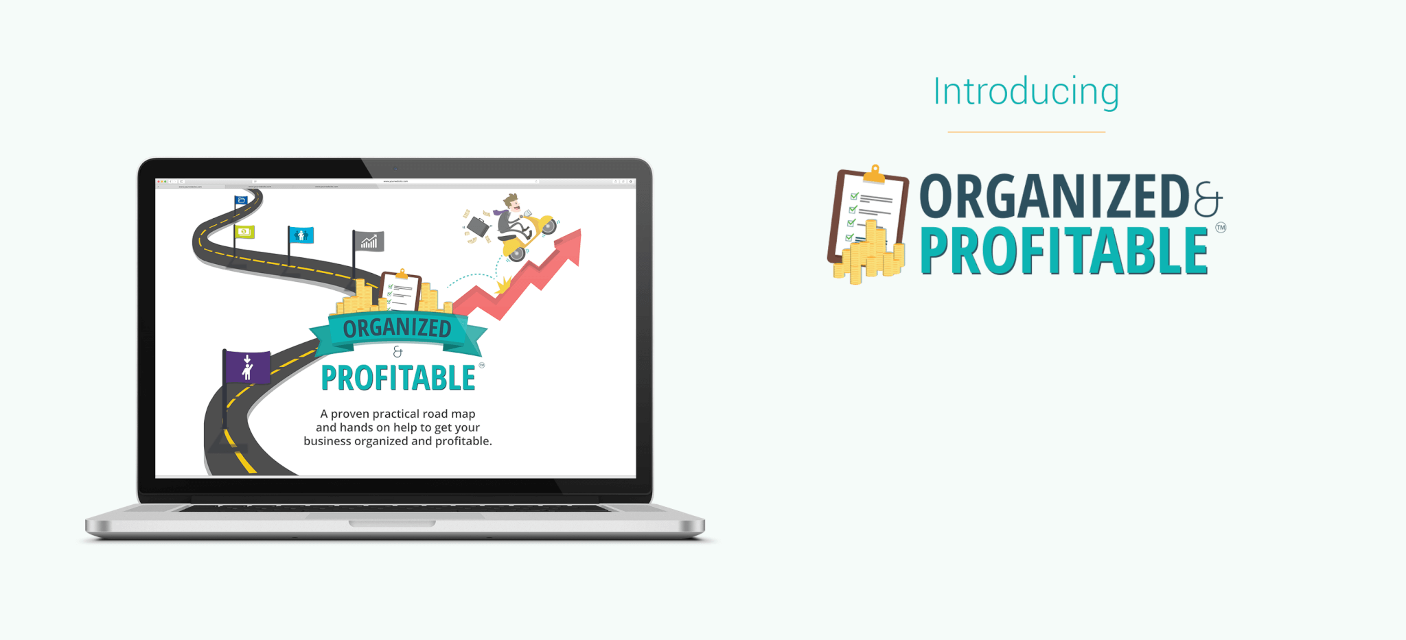 Organized and Profitable header landing slide