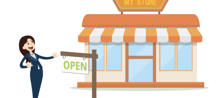 Woman who has just opened her store