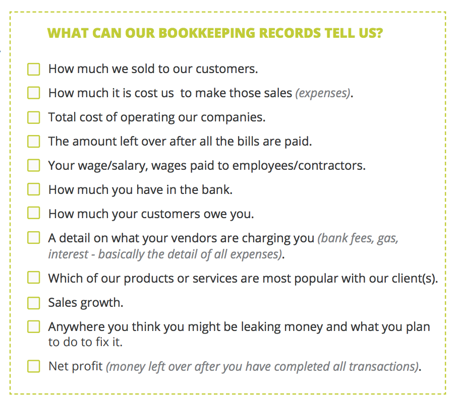 What can our bookkeeping records tell us?