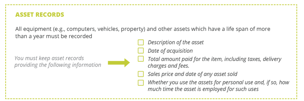 track your money by recording asset records