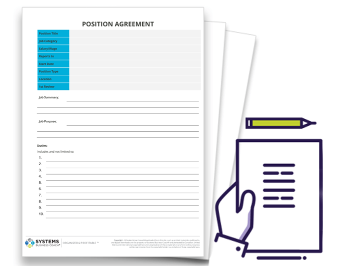 A representation of a position agreement to document the tasks of each position in your organizational chart.
