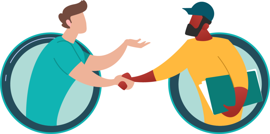 shaking hands on business success