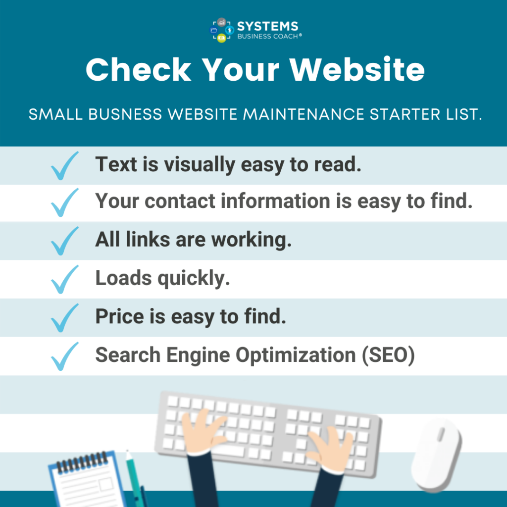 small business website maintenance checklist